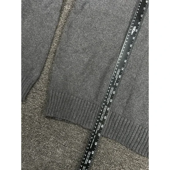 Polo Ralph Lauren 1/4 Zip Sweater Men Large Gray Chunky Knit Pony Preppy Estate - Picture 6 of 7